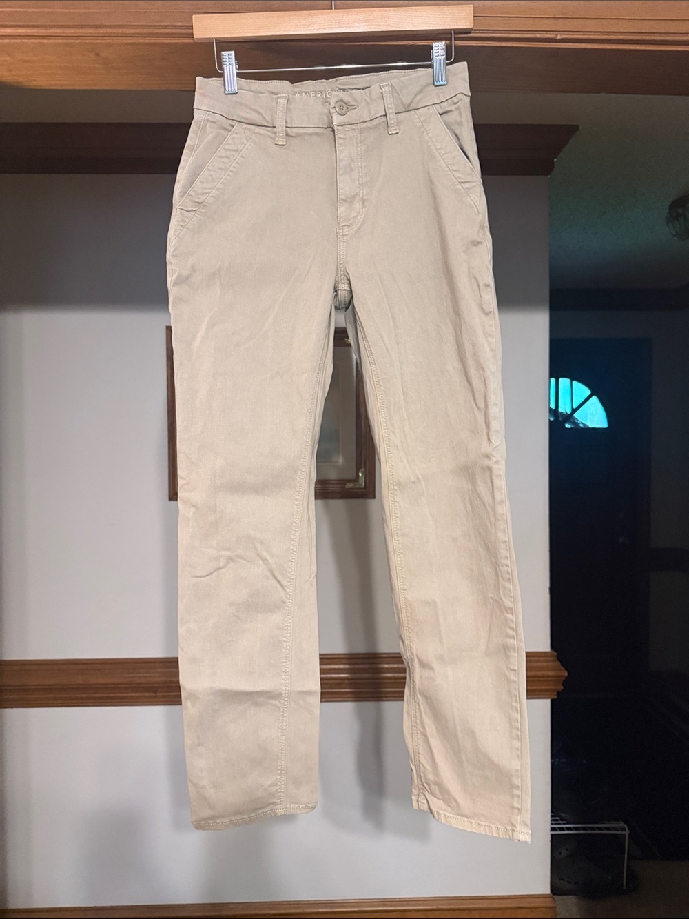 American Eagle Outfitters Straight Leg Pants - Light Khaki